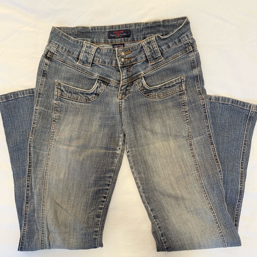 Stylish Y2K Blue Denim Jeans